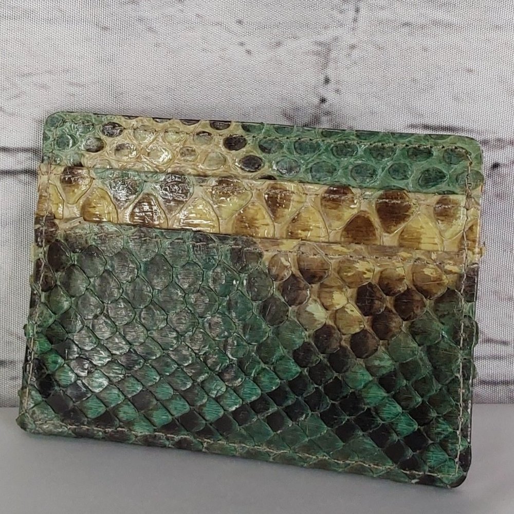 'HUNTING SEASON' LEATHER CARD CASE EXOTIC SCALING